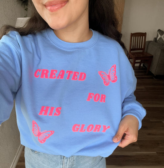 Created For His Glory Puff Crewneck